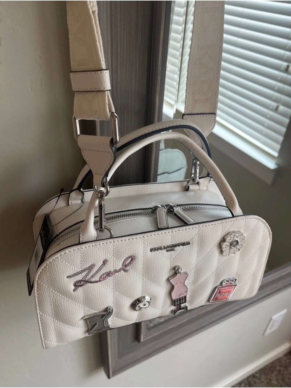 Karl Lagerfeld Maybelle Satchel with Pins - Picture 4 of 11